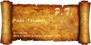 Paál Tihamér névjegykártya